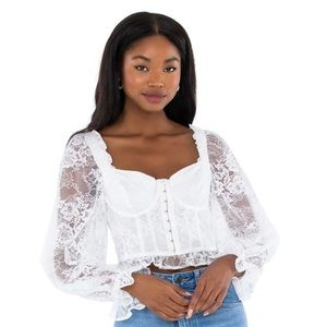 For love and lemons cheyenne lace bustier top